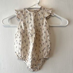 Rylee + Cru Amelia Romper | Blue Ditsy 3-6 months